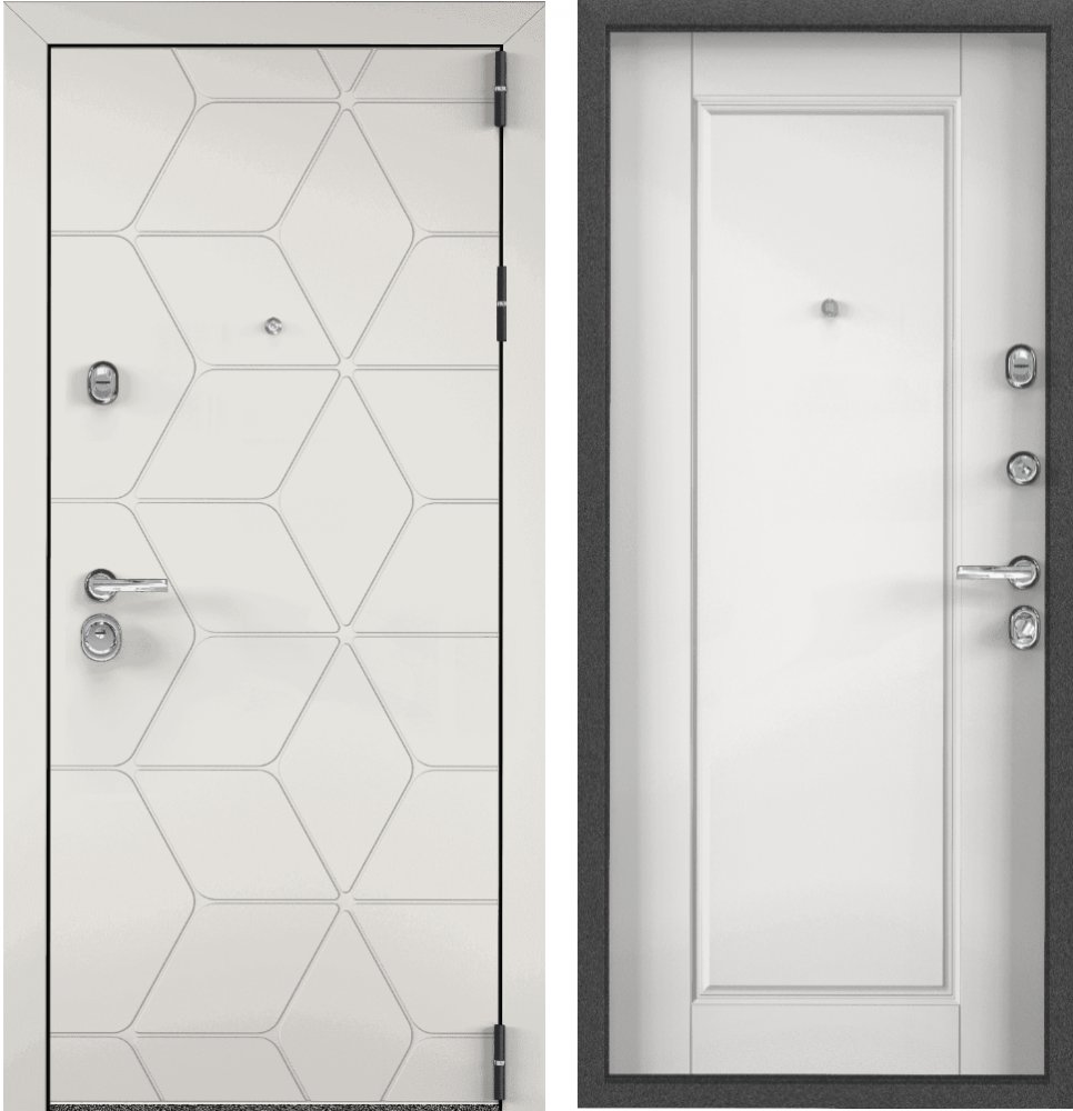 Дверь Цербер 3К Чёрная-Галеон Белый Сменная Панель DIS006467