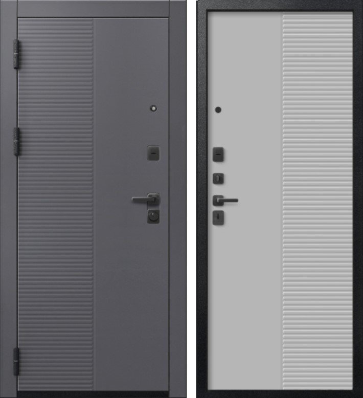 Дверь V-18 Черный муар + Кашемир графит - Кашемир сильвер DIS007357