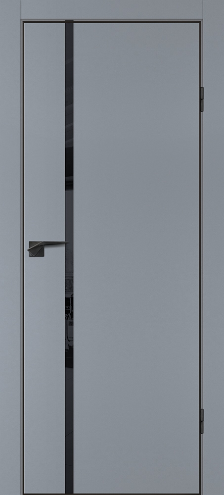 Межкомнатная дверь P-22  кромка ABS черная c 4-х ст. Серый матовый