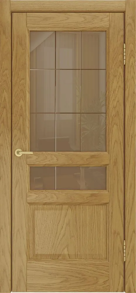 Межкомнатная дверь Атлантис-2 (дуб натуральный, стекло, 900х2000)